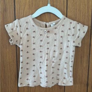 Quincy Mae Floral Beige Kids Top
